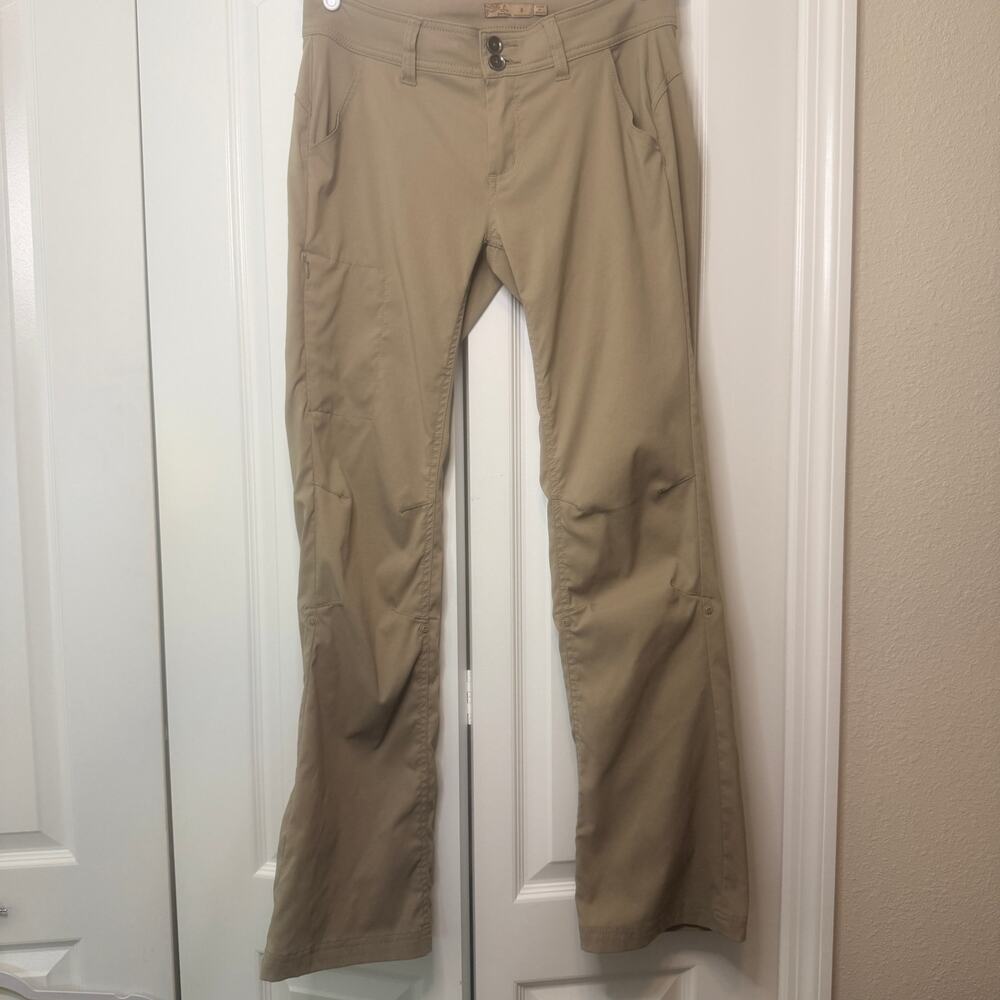 prAna Halle Pants Khaki Stretch Hiking Trail Cargo Bootcut Outdoor Womens 6